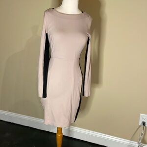 Long sleeve black stripe on sides dress